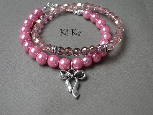 GREY AND ANTIQUE PINK 4 - BRANSLETKI