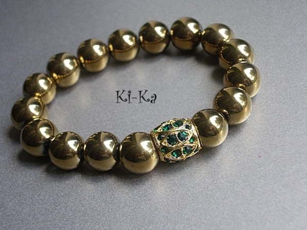 EMERALD,BEIGE AND GOLD 1 - BRANSOLETKA