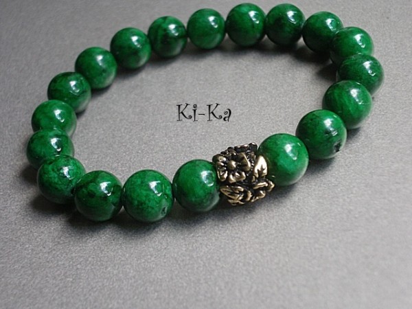 EMERALD,BEIGE AND GOLD 2 - BRANSOLETKA