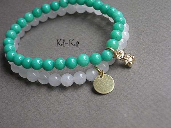 MINT AND WHITE - BRANSOLETKI