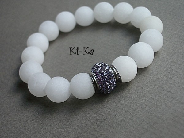 VIOLET AND WHITE /AGATY/ - BRANSOLETKA