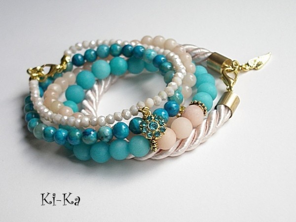 TURQUOISE AND NUDE 2 -BRANSOLETKA