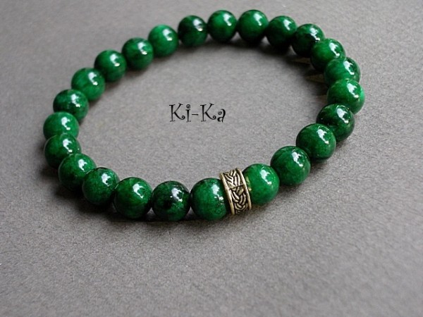 EMERALD,BEIGE AND GOLD 5 - BRANSOLETKA