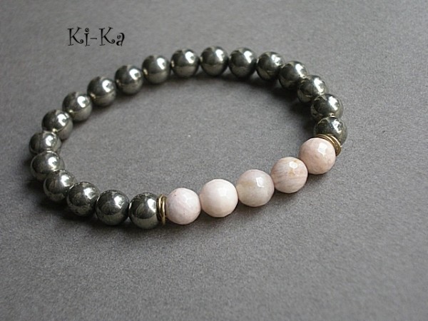 PIRYTY I KAMIEŃ SŁONECZNY - BRANSOLETKA