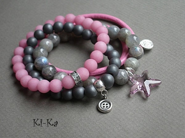 GREY AND PINK 4 - BRANSLETKA