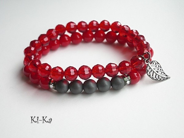 DUO RED AND GRAPHITE - BRANSOLETKI