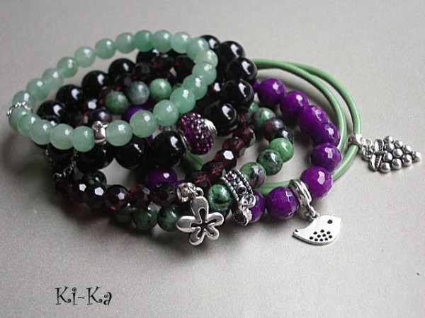 VIOLET,GREEN AND BLACK 5 - BRANSOLETKA
