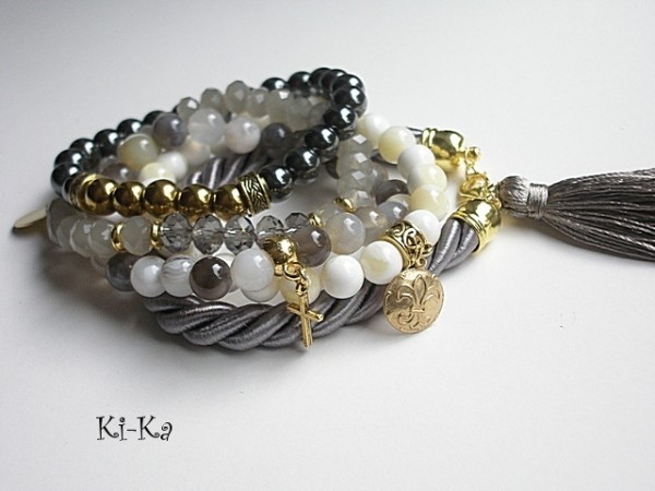 GREY AND ECRU 5 - BRANSOLETKA