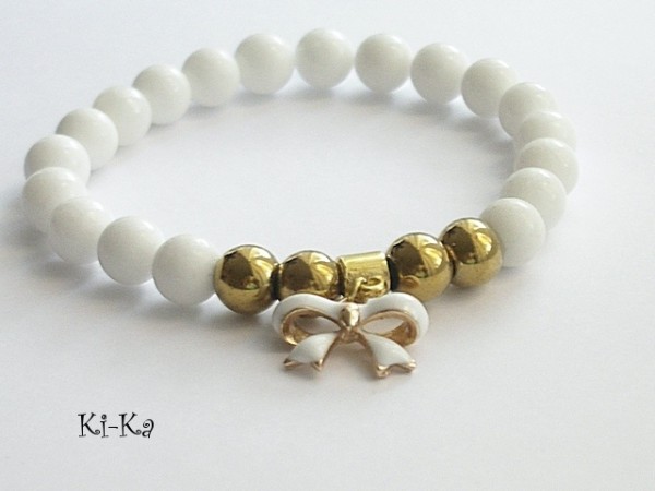 WHITE BOW- BRANSOLETKA