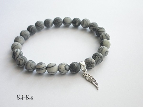 JASPIS ŻYŁKOWY - BRANSOLETKA