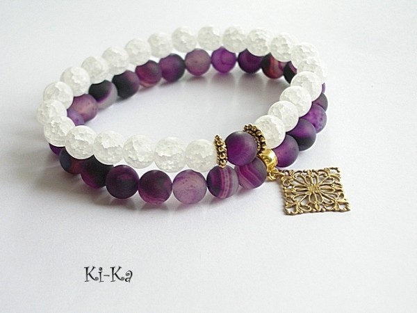 DUO - VIOLET AND WHITE - BRANSOLEKI