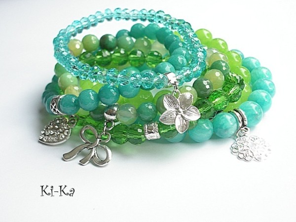 TURQUOISE AND GREEN 6 - BRANSOLETKA