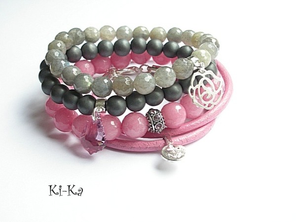 ANTIQUE PINK AND GREY 4 - BRANSOLETKA