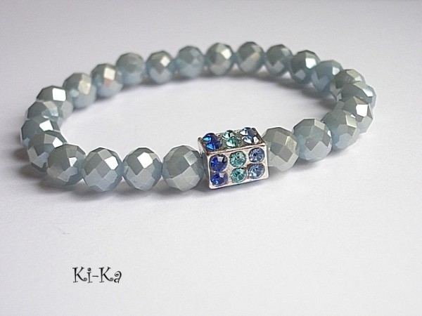 DENIM BLUE CRYSTALS - BRANSOLETKA