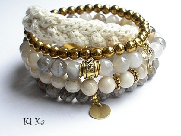 ECRU,GREY AND GOLD 5 - BRANSOLETKA