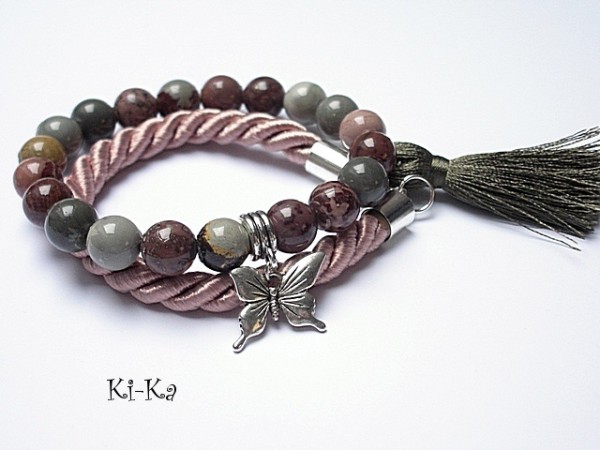 KHAKI BUTTERFLY - BRANSOLETKI