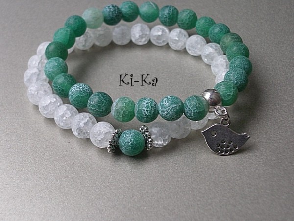 KRYSZTAŁ GÓRSKI I AGATY - BRANSOLETKI