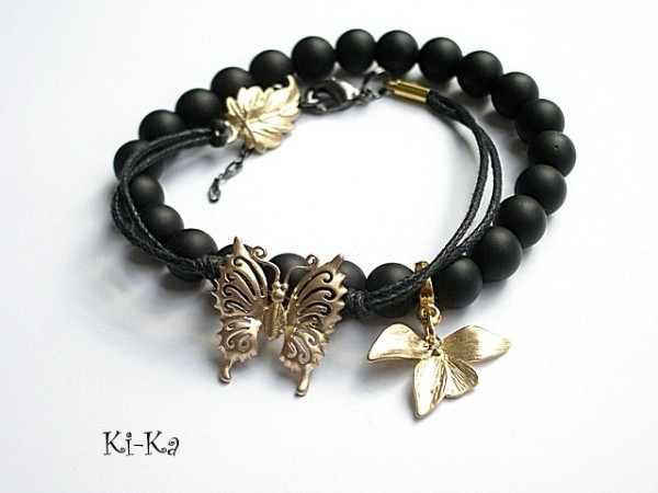 Black orchid and butterfly