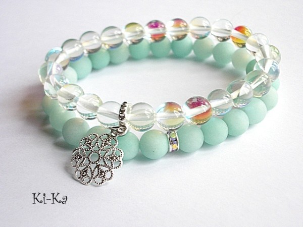 DUO - Kwarc mystic + jadeit