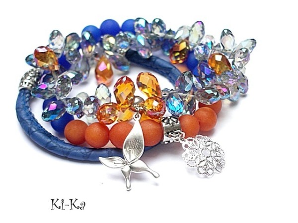 Orange and dark blue