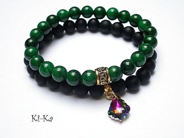 DUO - Emerald and Swarovski