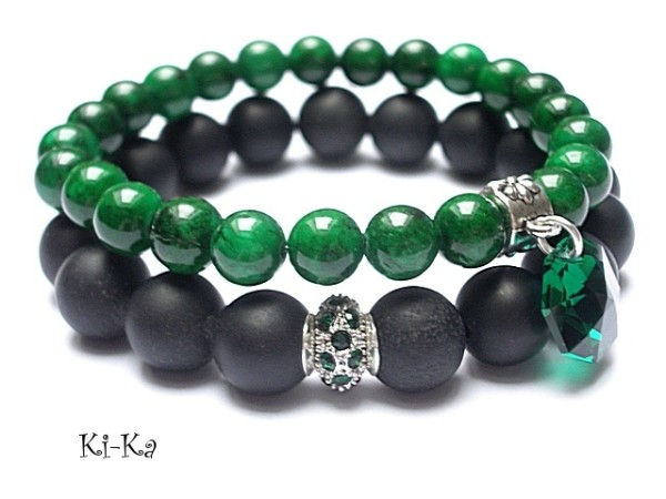 DUO - Emerald and Black