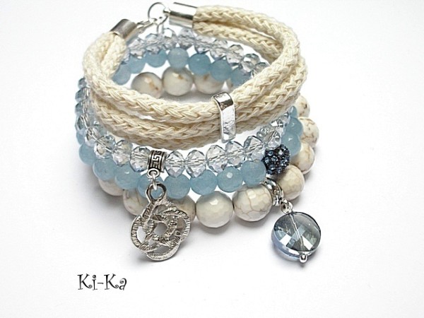 Ecru and light blut set