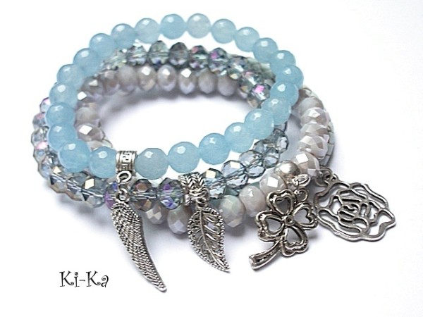 Blue satine set