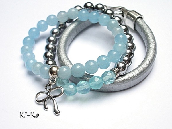 Blue,and silver