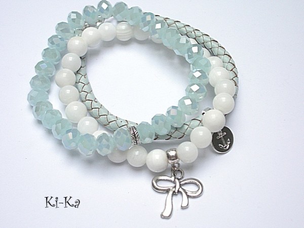 Sky blue and white set