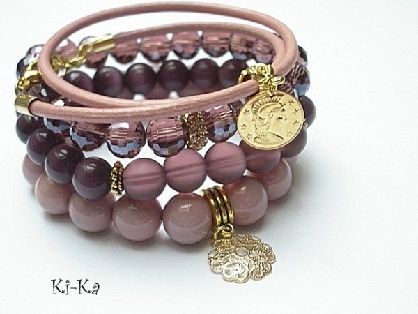 Antique pink and blackberries set