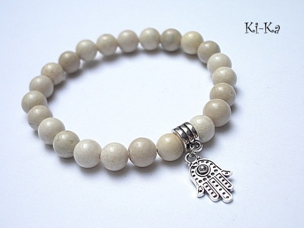 Ecru hamsa - bransoletka