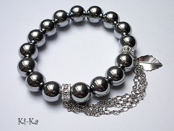 Hematyty silver - bransoletka