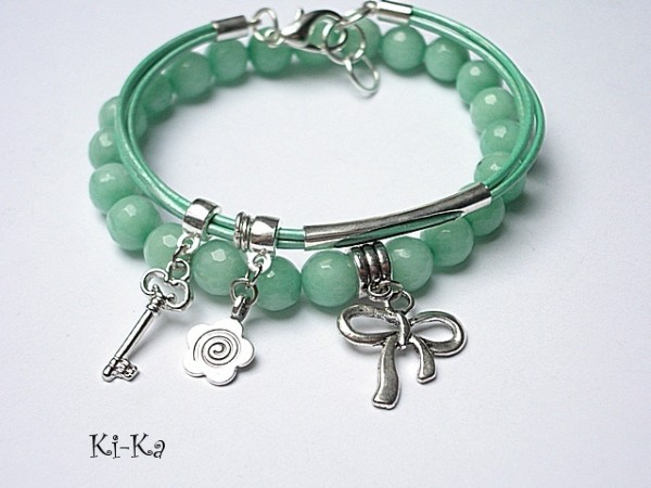 DUO - Mint stones and leather