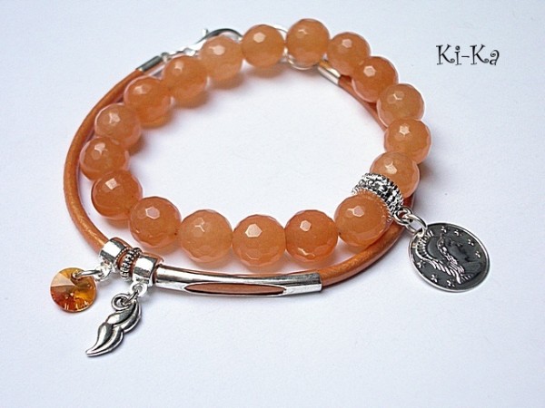 DUO - Orange stones and leather