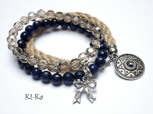 Dark blue and beige set