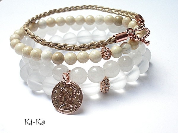 Ivory and white - set