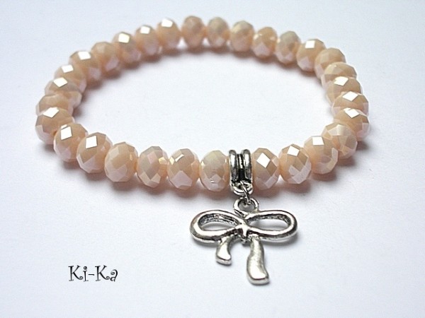 Ecru and black /crystal ecru/ - bransoletka