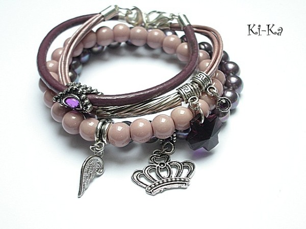 Antracyt and vintage rose - set