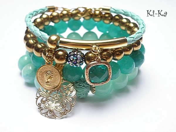 Mint and gold - set
