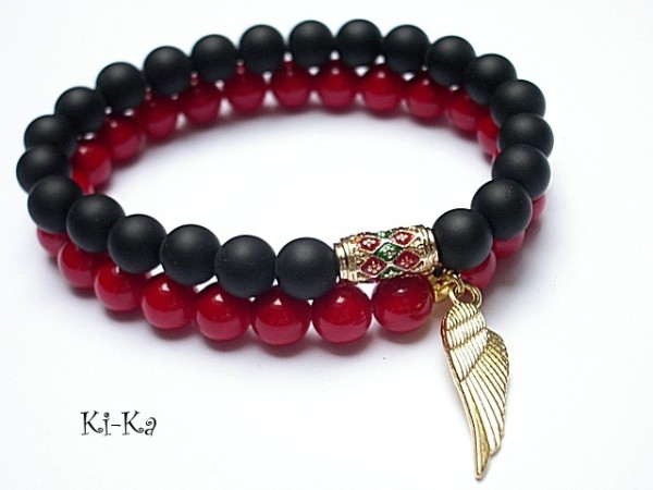 Duo /Red and black/ - bransoletki