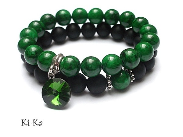 Duo - Emerald and black