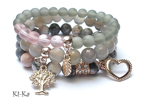Grey & vintage rose -set