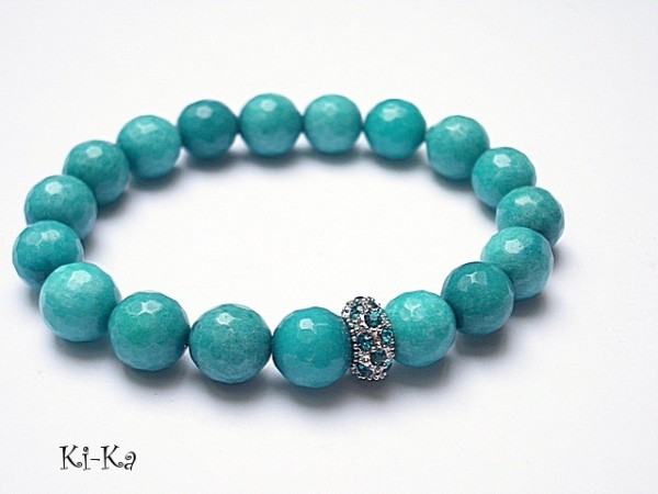 Turquoise and crystal - bransoletka