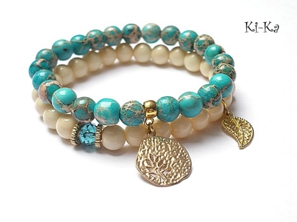 Turquoise and cream - duo