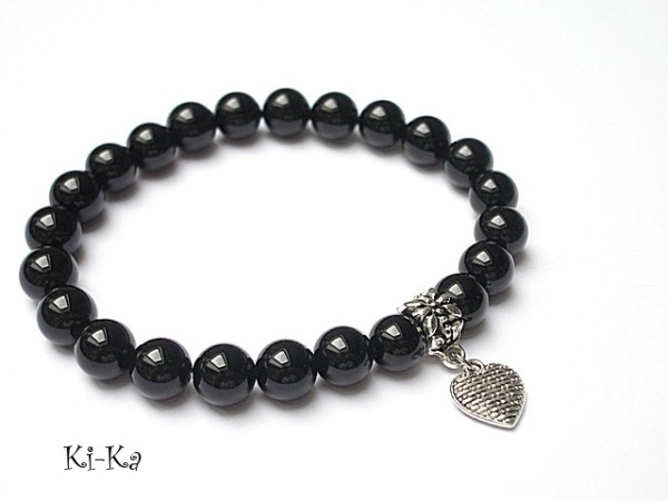 Black heart - bransoletka