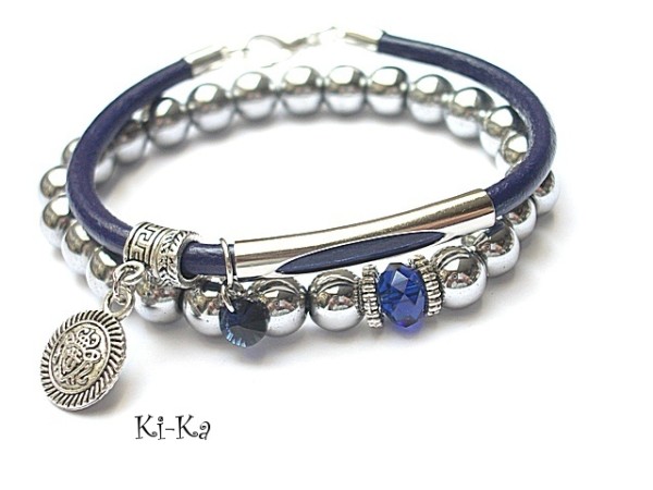 DUO - Dark blue and silver