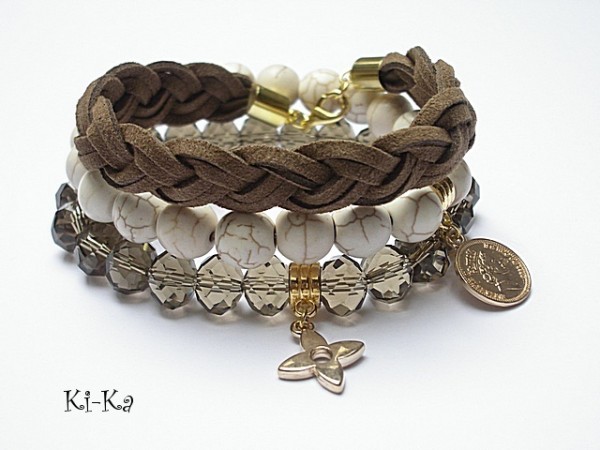Brown and ecru set