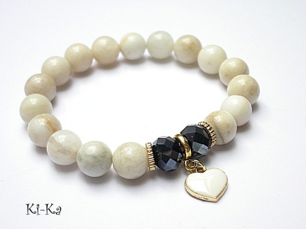 Ivory heart - bransoletka