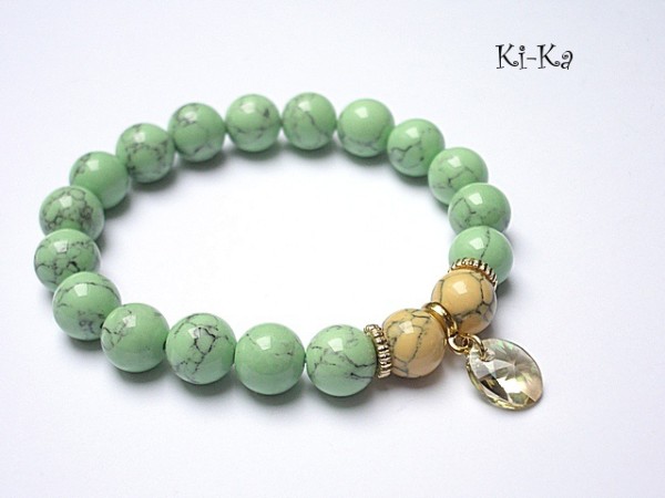 Zielony groszek - bransoletka